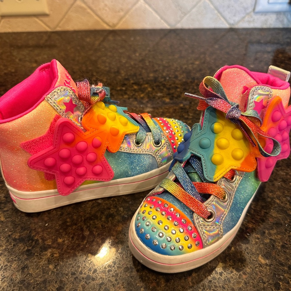 Colorful Kids High-Top Sneakers Skechers 11.5 little girl